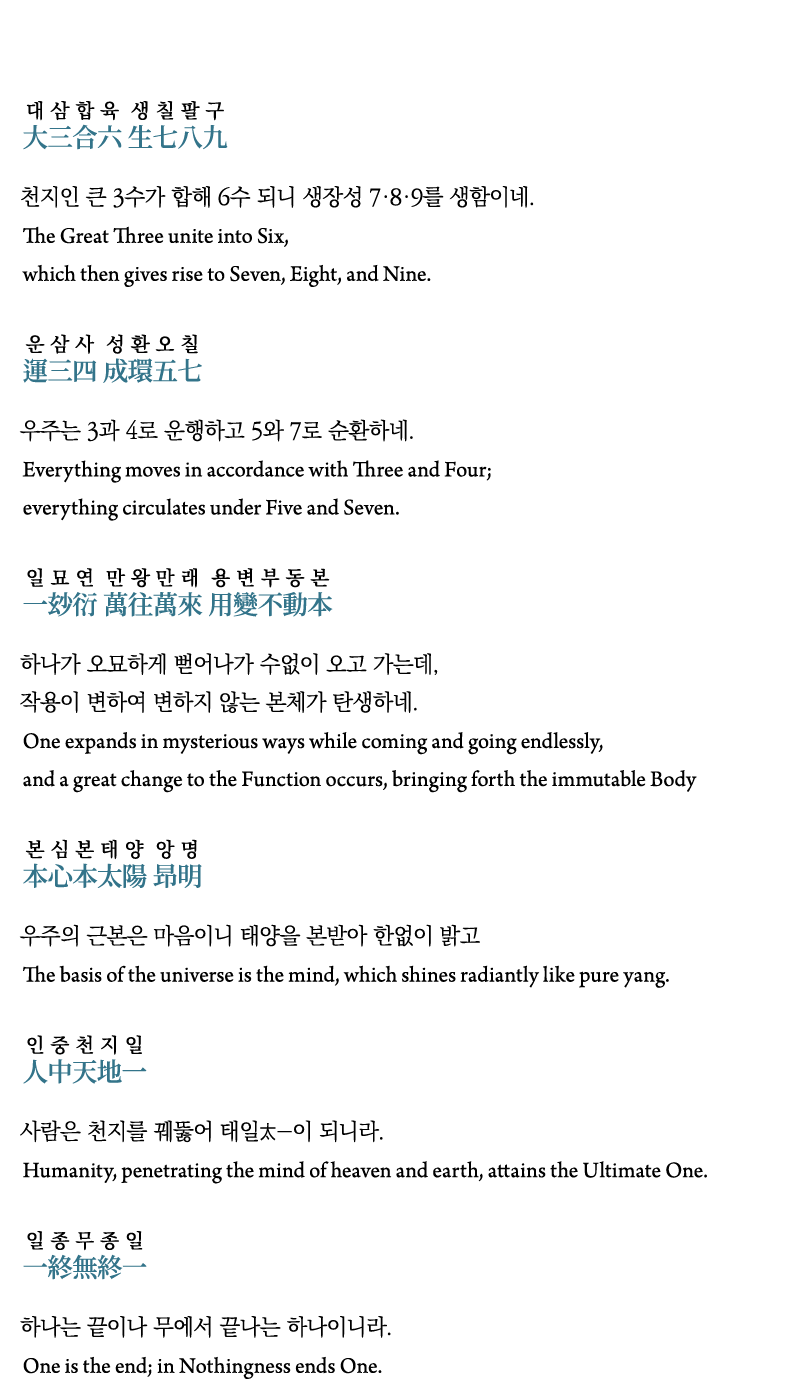                  3      6         7 8 9        The Great Three unite into Six, which then gives rise to Seven, Eight,   